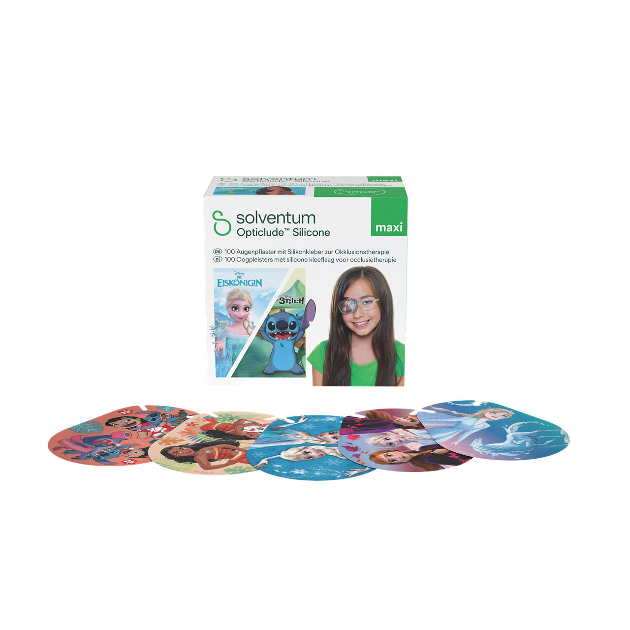 Solventum™ Opticlude™ Silicone Augenpflaster mit Silikonkleber zur Okklusionstherapie, 2739 DG 100, Maxi, 5,7 cm x 8 cm, 100 Stück