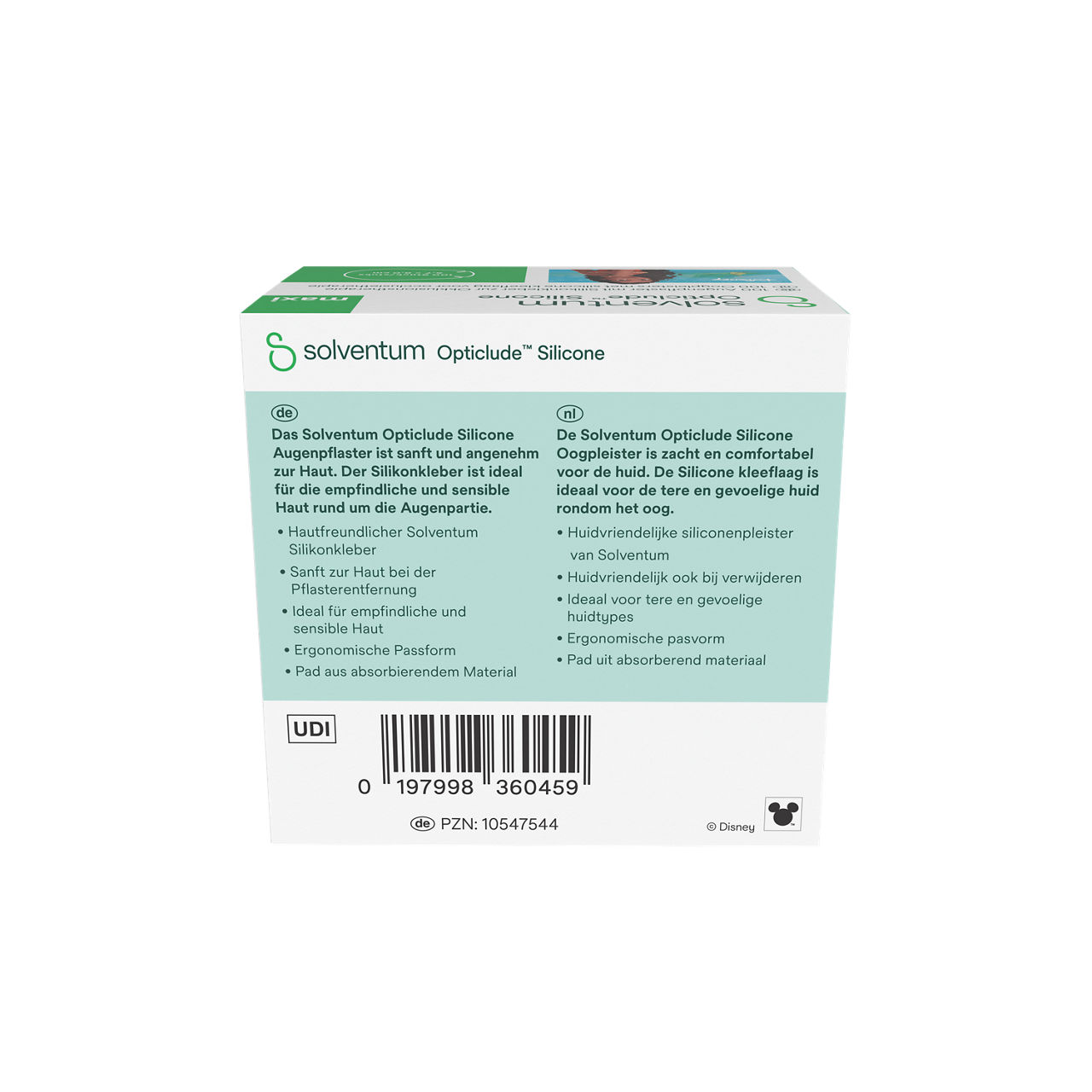 Solventum™ Opticlude™ Silicone Eye Patches with Silicone Adhesive for Occlusion Therapy, 2739 DG 100, Maxi, 5,7 cm x 8 cm, 100/CAR - Back, Center, In Packaging (7C1)