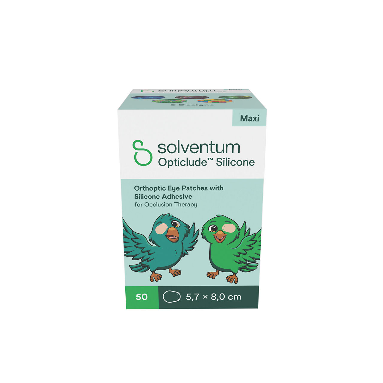 Solventum™ Opticlude™ Orthoptic Eye Patches, 2739 PB 50, Maxi,Silicone,50/PAC, 12 PAC/CS, 600/CS - Front, Center, In Packaging (1C1)