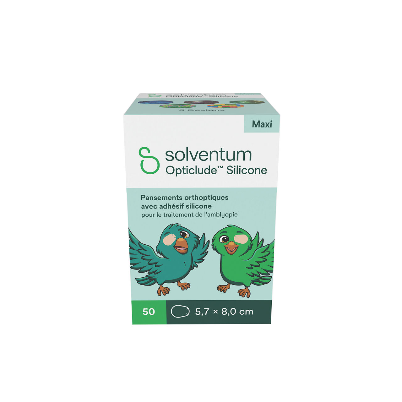 Solventum™ Opticlude™ Orthoptic Eye Patches, 2739 PB 50, Maxi, Silicone, 50/PAC, 12 PAC/CS, 600/CS - Front, Center, In Packaging (1C1)