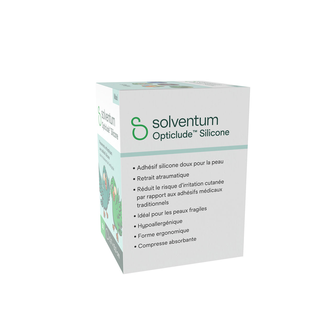 Solventum™ Opticlude™ Orthoptic Eye Patches, 2739 PB 50, Maxi, Silicone, 50/PAC, 12 PAC/CS, 600/CS - Left, Center, In Packaging (2C1)