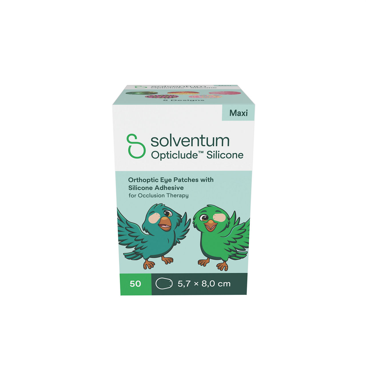 Solventum™ Opticlude™ Orthoptic Eye Patches, 2739 PG 50, Silicone, Maxi, 50/PAC, 12 PAC/CS, 600/CS - Front, Center, In Packaging (1C1)
