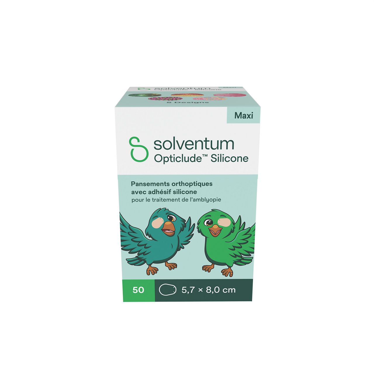 Solventum™ Opticlude™ Orthoptic Eye Patches, 2739 PG 50, Maxi, Silicone, 50/PAC, 12 PAC/CS, 600/CS - Front, Center, In Packaging (1C1)