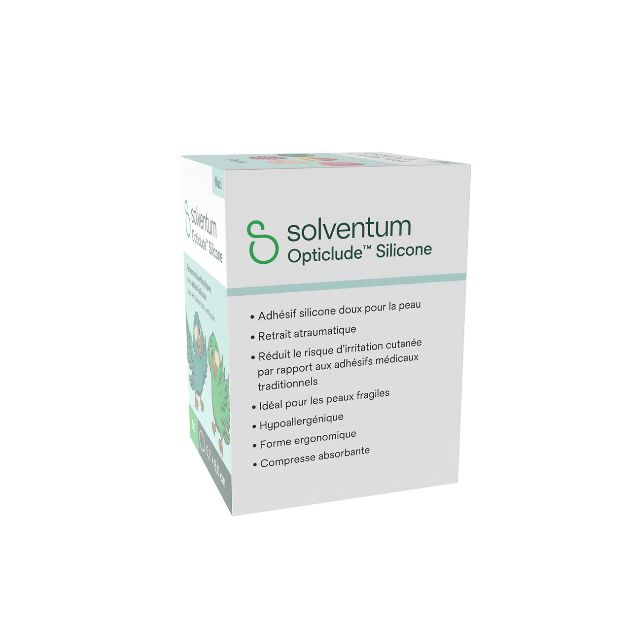 Solventum™ Opticlude™ Orthoptic Eye Patches, 2739 PG 50, Maxi, Silicone, 50/PAC, 12 PAC/CS, 600/CS - Left, Center, In Packaging (2C1)
