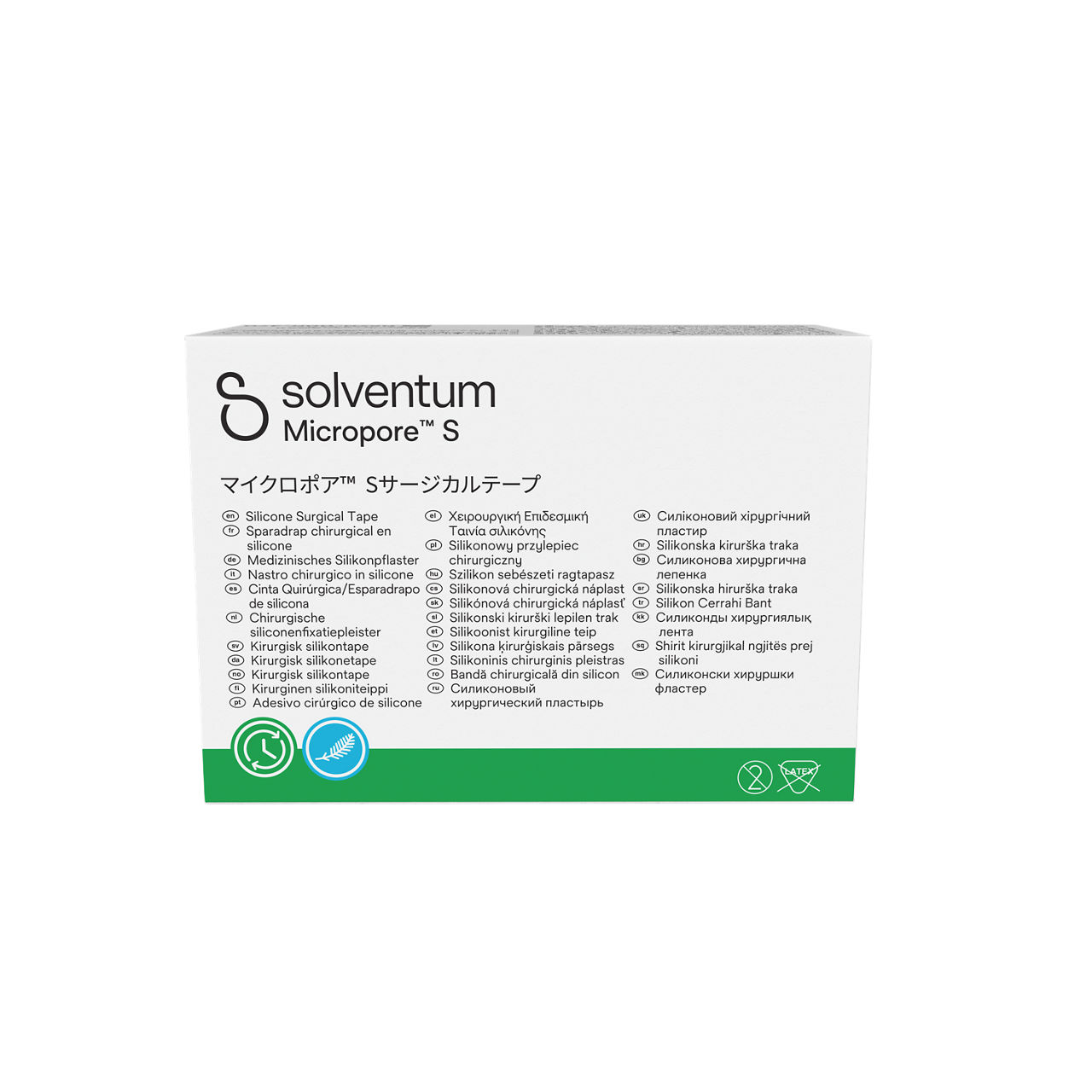 Solventum™ Micropore™ S Silicone Surgical Tape, 2770-2, 2 in x 5.5 yd (5 cm x 5 m), 6/CAR, 10 CAR/CS, 60/CS - Front, Center, In Packaging (1C1)