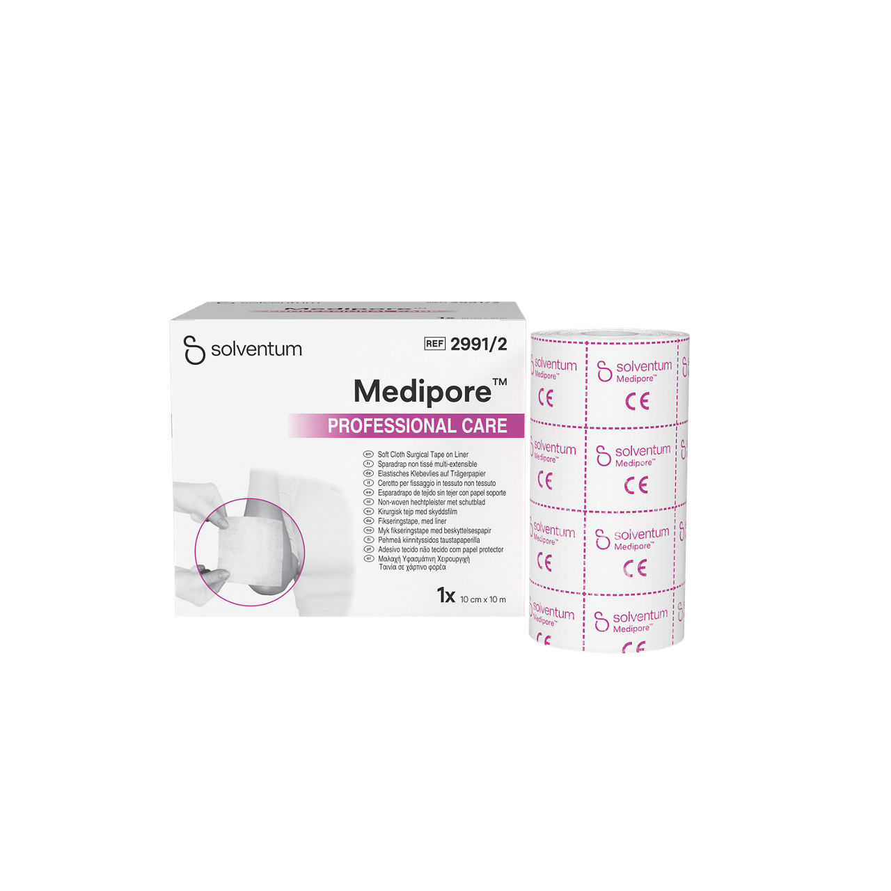 Solventum™ Medipore™ Professional Care Elastisches klebevlies auf trägerpapier, 2991/2, 10 cm x 10 m, 1/CAR