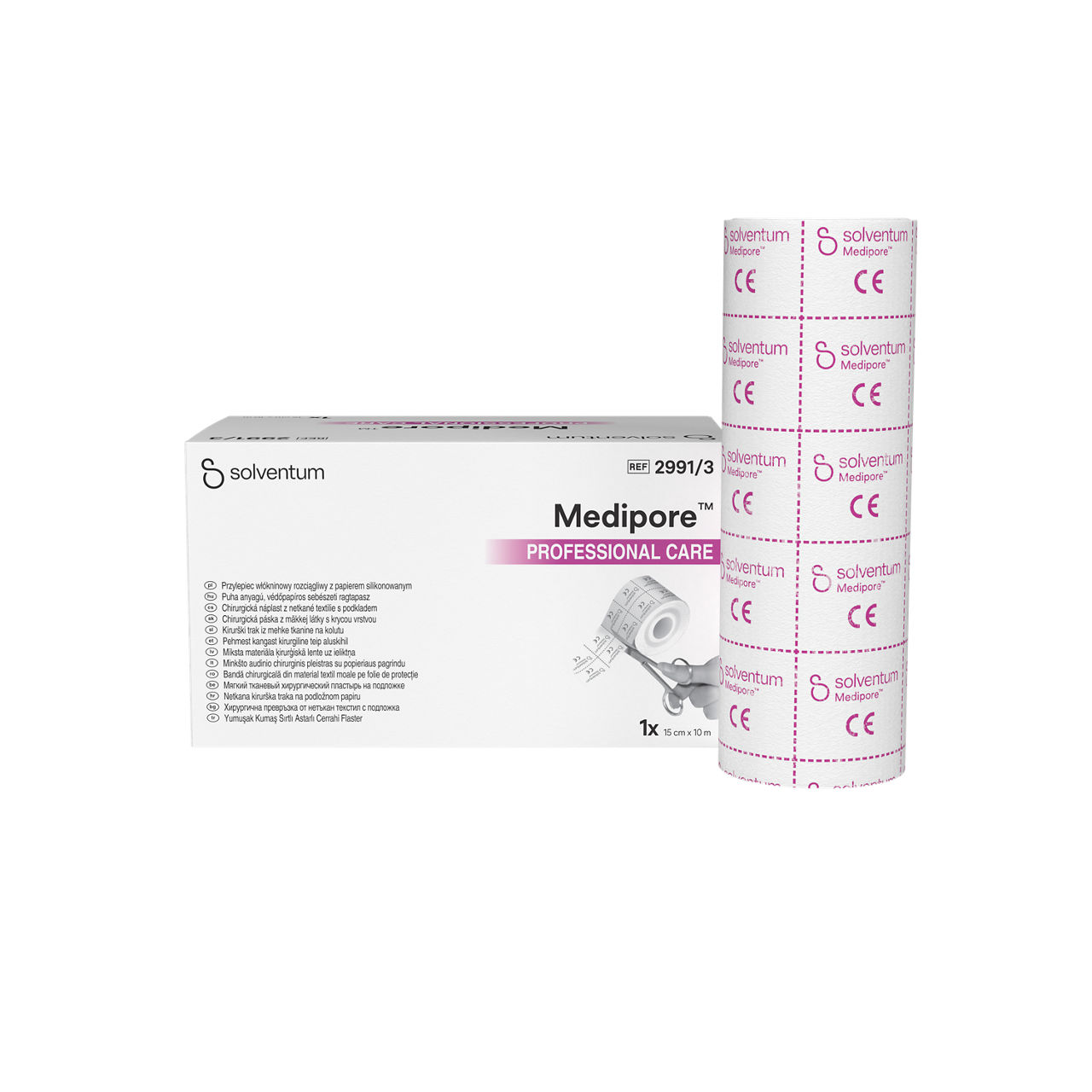Solventum™ Medipore™ Professional Care Elastisches klebevlies auf trägerpapier, 2991/3, 15 cm x 10 m, 1/CAR