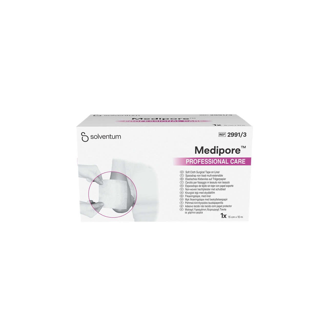 Solventum™ Medipore™ Professional Care Soft Cloth Surgical Tape on Liner, 2991/3, 15 cm x 10 m (150 mm x 10 m), 1/CAR - Back, Center, In Packaging (7C1)