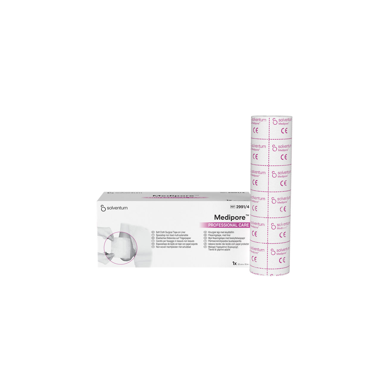 Solventum™ Medipore™ Professional Care Elastisches klebevlies auf trägerpapier, 2991/4, 20 cm x 10 m, 1/CAR