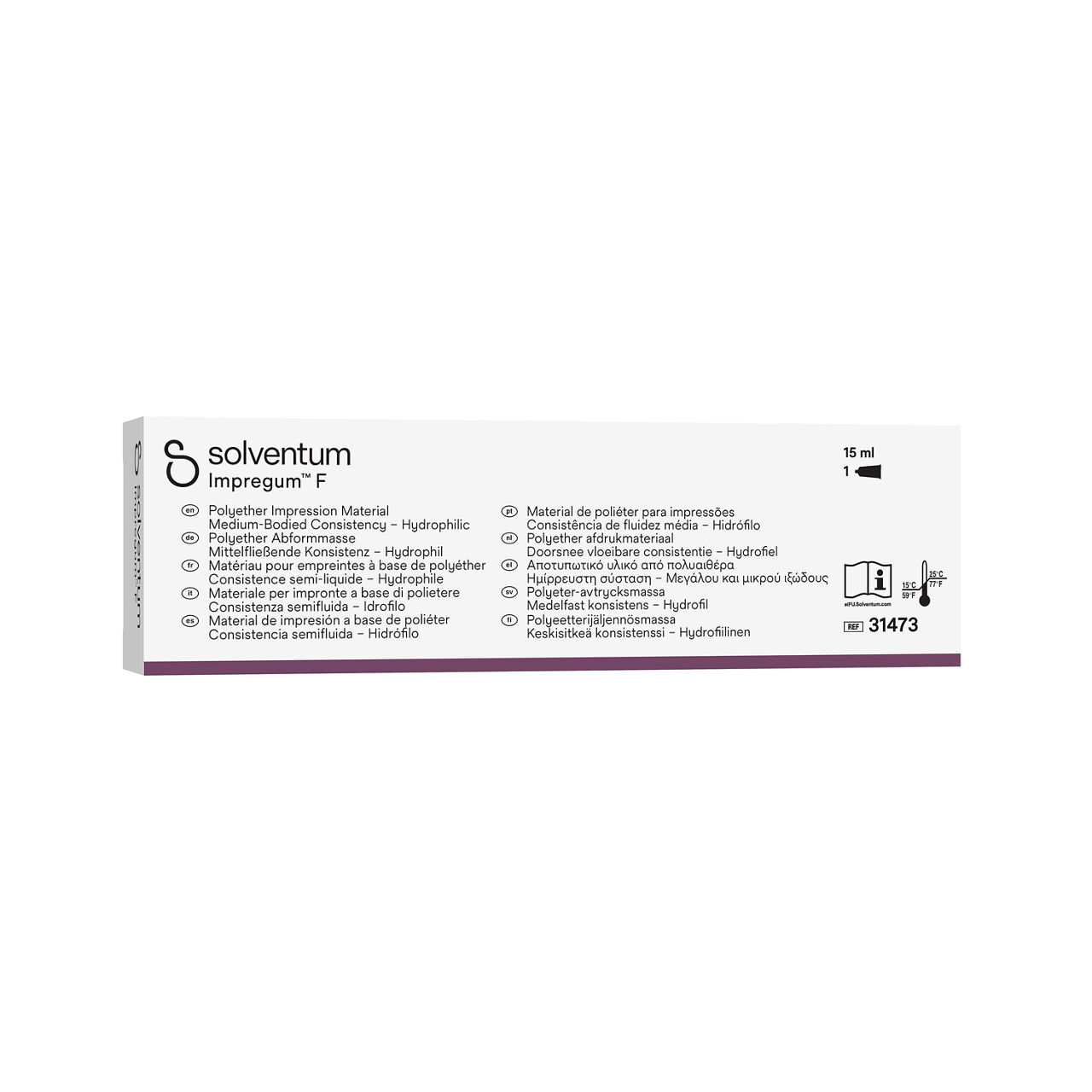 Solventum™ Impregum™ F Polyether Impression Material, 31473, Catalyst Paste, 1 EA - Front, Left, In Packaging (1L1)