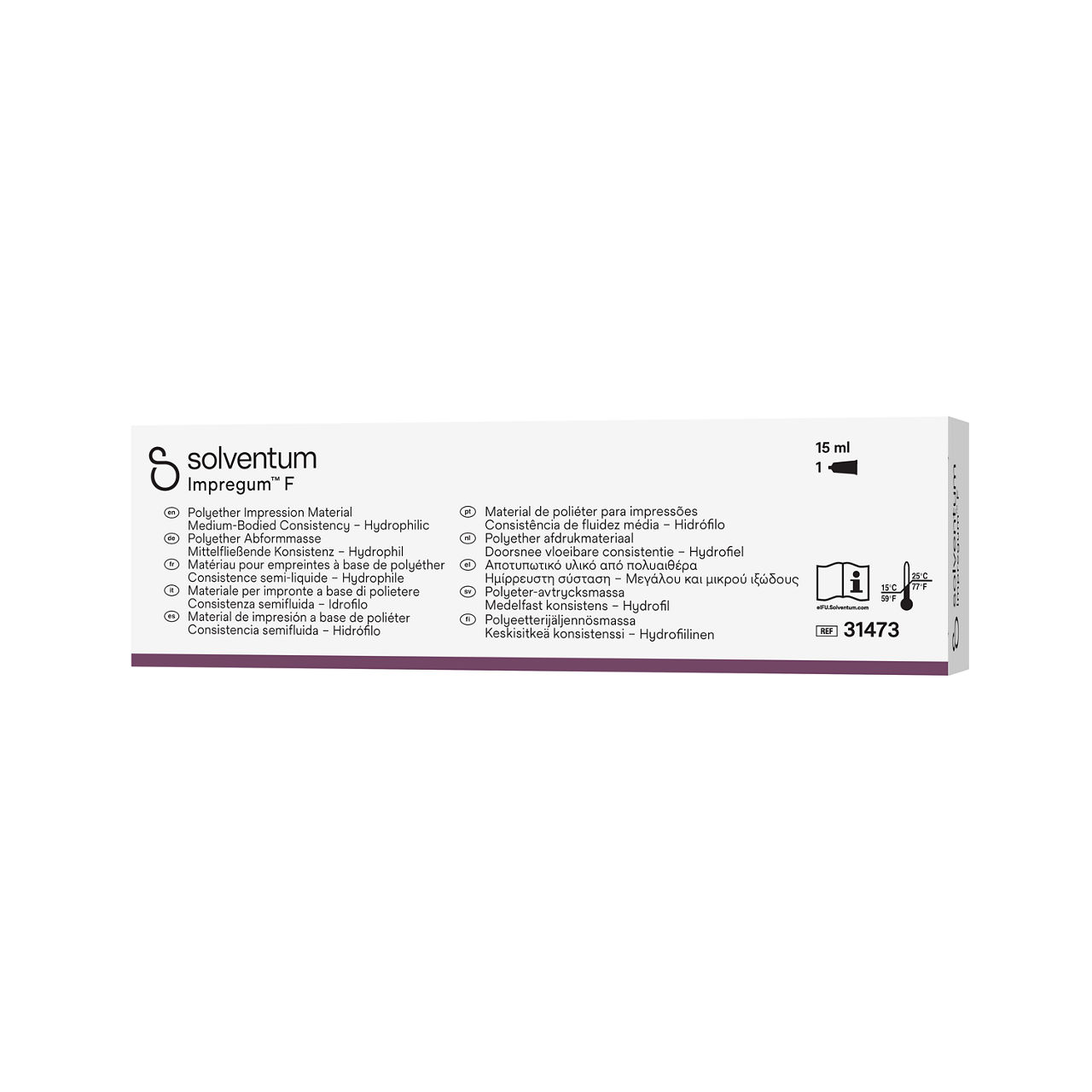 Solventum™ Impregum™ F Polyether Impression Material, 31473, Catalyst Paste, 1 EA - Front, Right, In Packaging (1R1)