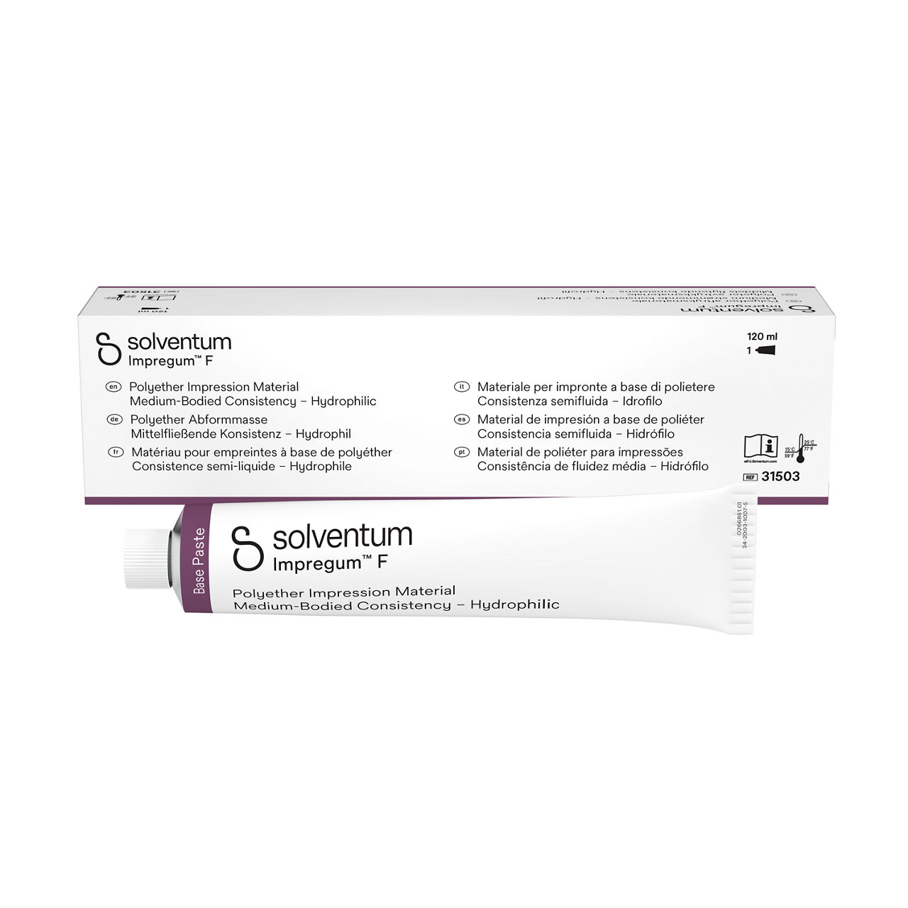 Solventum™ Impregum™ F Material de impresión a base de poliéter Consistencia semifluida Hidrófilo, 31503, 120 mL, 1 EA