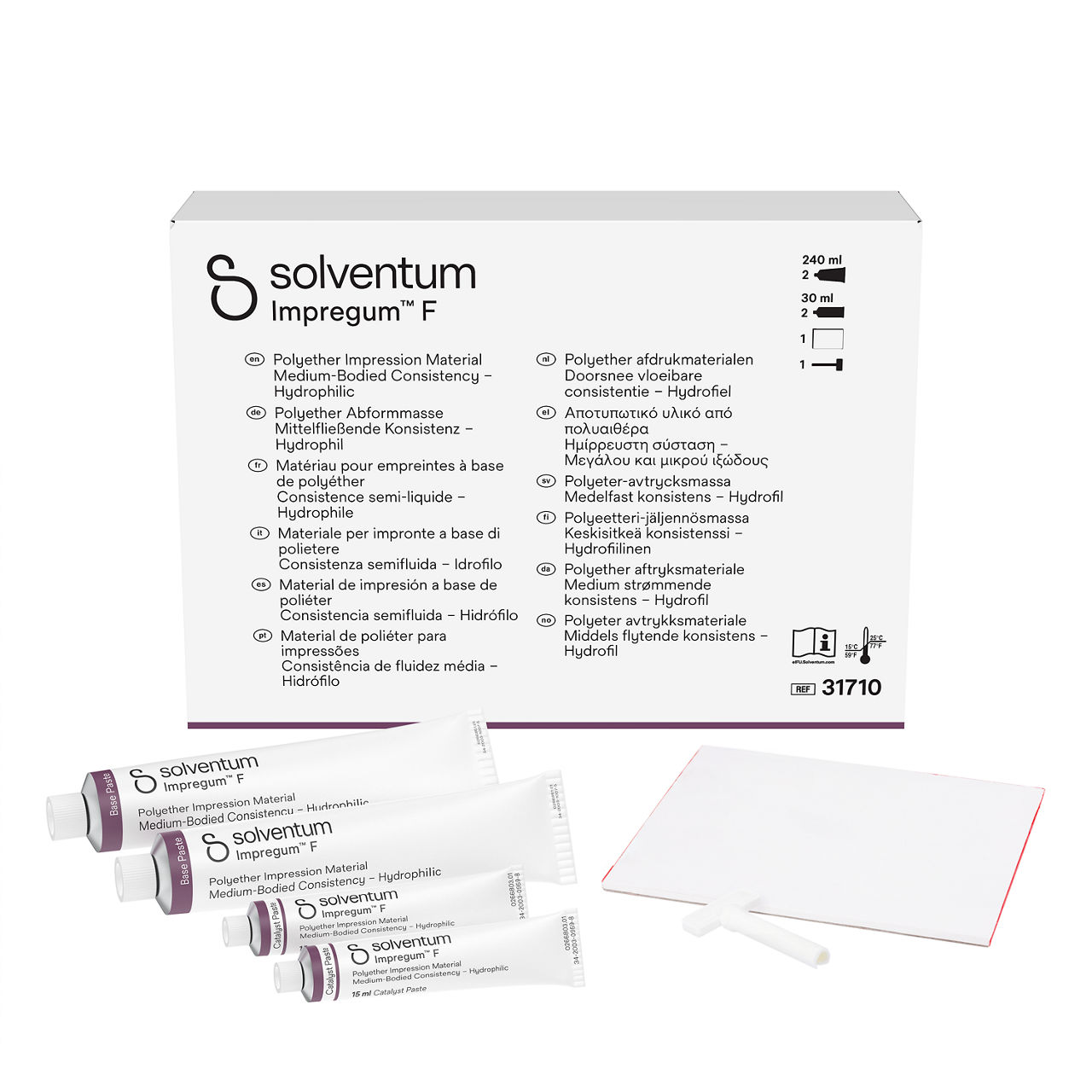 Solventum™ Impregum™ F Polyether Abformmasse Mittelfließende Konsistenz Hydrophil, 31710, Base, Catalyst, 2/PAC