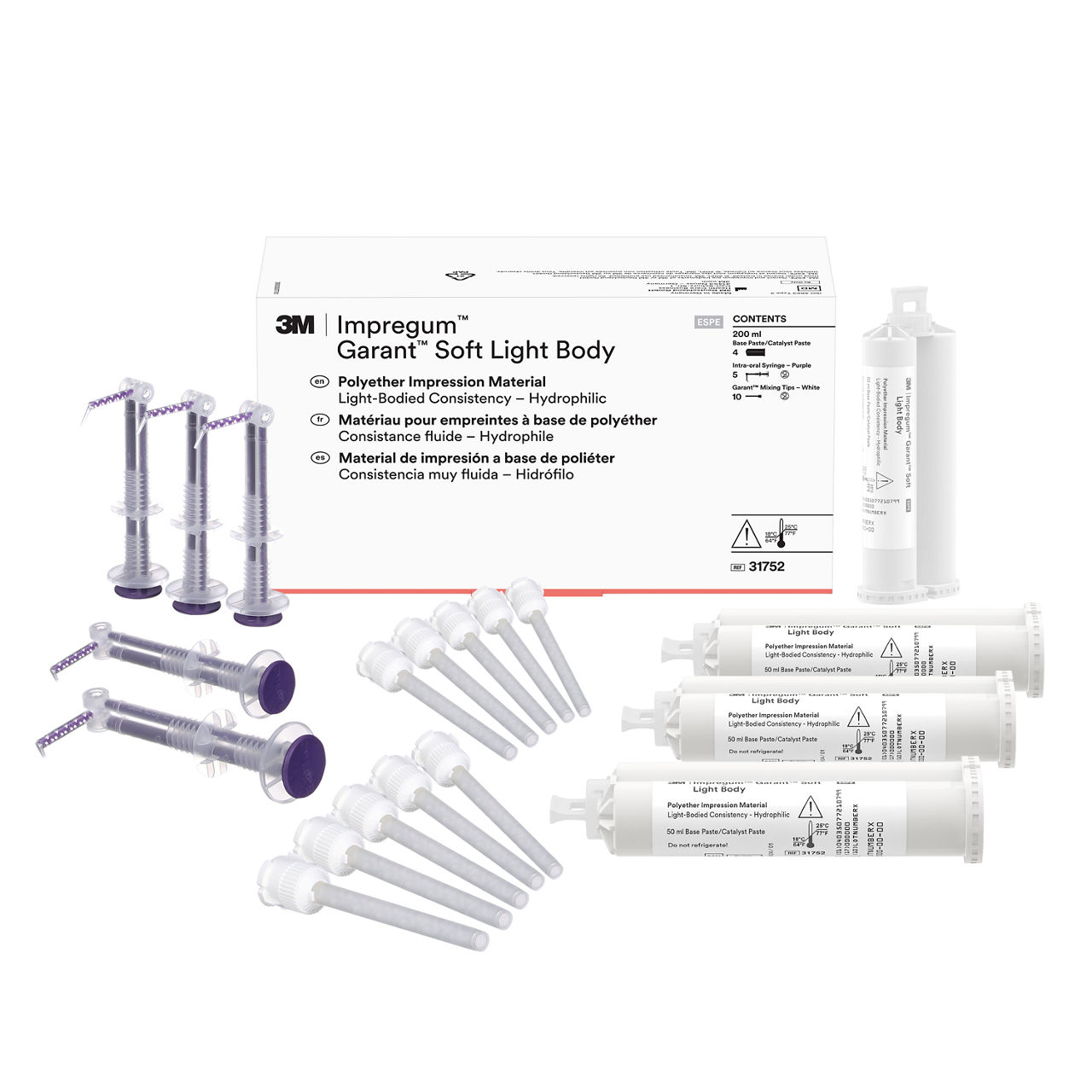 Recharge de matériau de consistance légère Impregum™ Soft 3M™, 31752,quatre cartouches de 50 ml