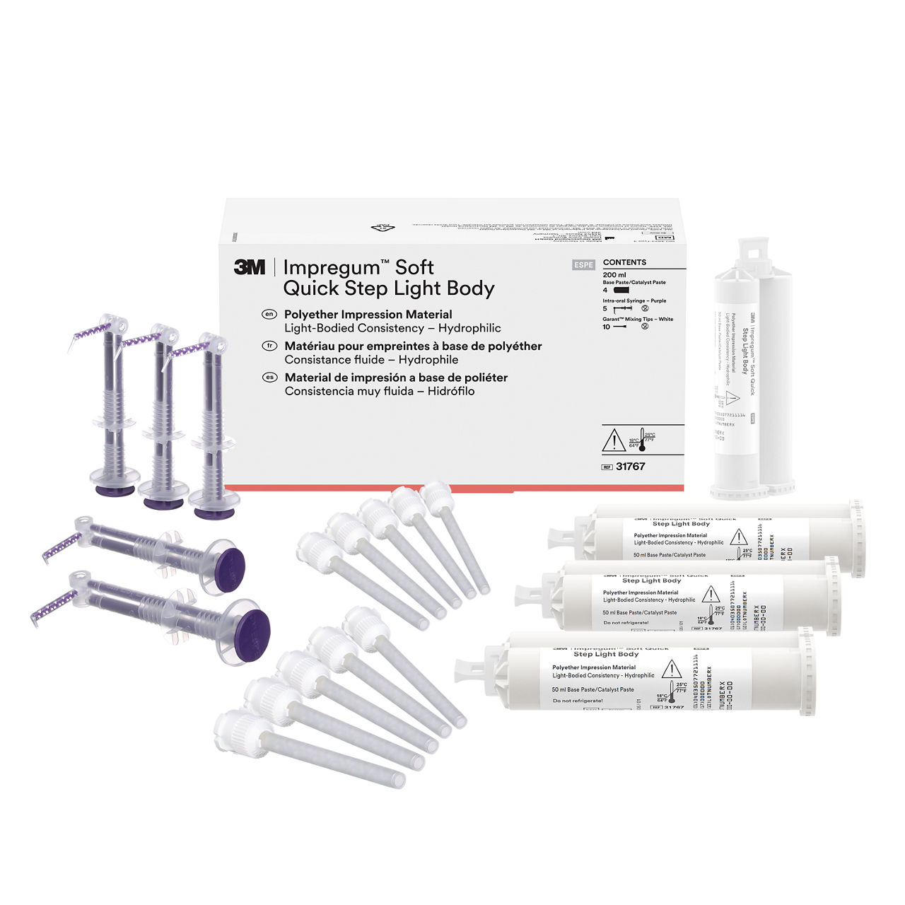 Recharge de matériau à prise rapide de consistance légère Impregum™ Soft3M™, 31767, quatre cartouches de 50 ml