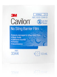 3M™ Cavilon™ No Sting Barrier Film, 3344, 1 mL Wipe, 30/Carton, 4Cartons/Case