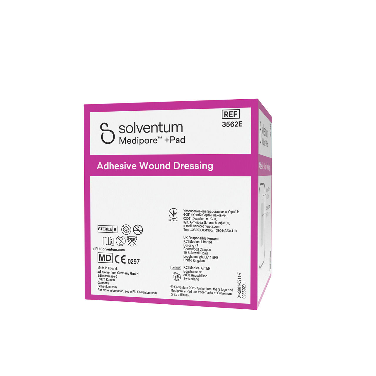 Solventum™ Solventum™ Medipore™+Pad Adhesive Wound Dressing, 3562E - Right, Center, In Packaging (8C1)
