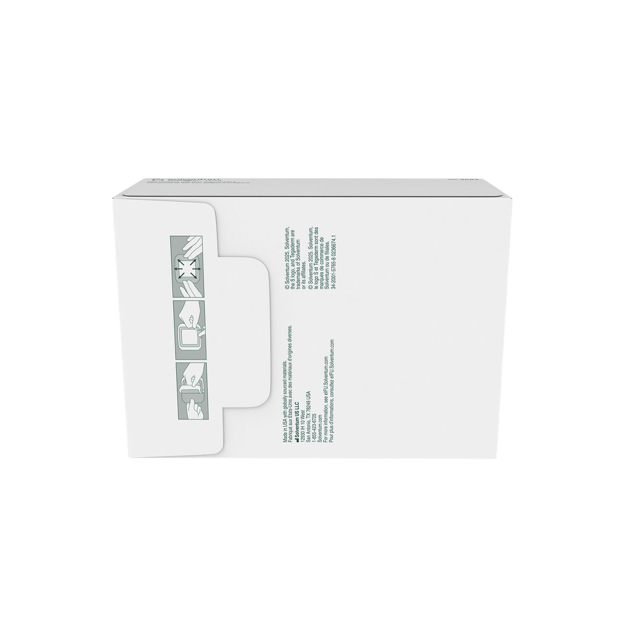 Solventum™ Tegaderm™ +Pad Film Dressing with Non-Adherent Pad, 3582, 2 in x 2 3/4 in (5 cm x 7 cm), 50/CAR, 4 CAR/CS - Back, Center, In Packaging (7C1)