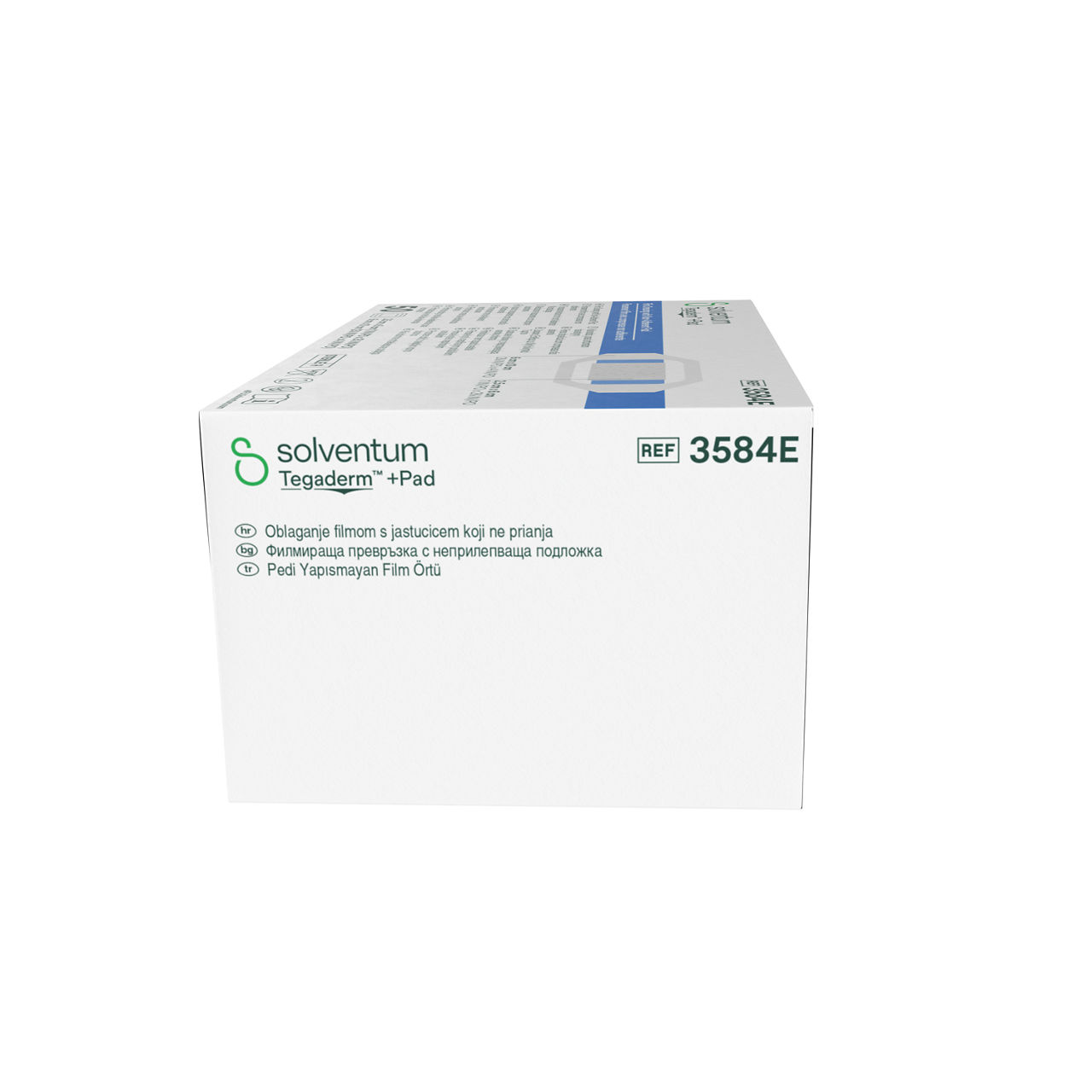 Solventum™ Tegaderm™ + Pad Film Dressing with Non-adherent Pad, 3584E, 200/CS - Left, Center, In Packaging (2C1)