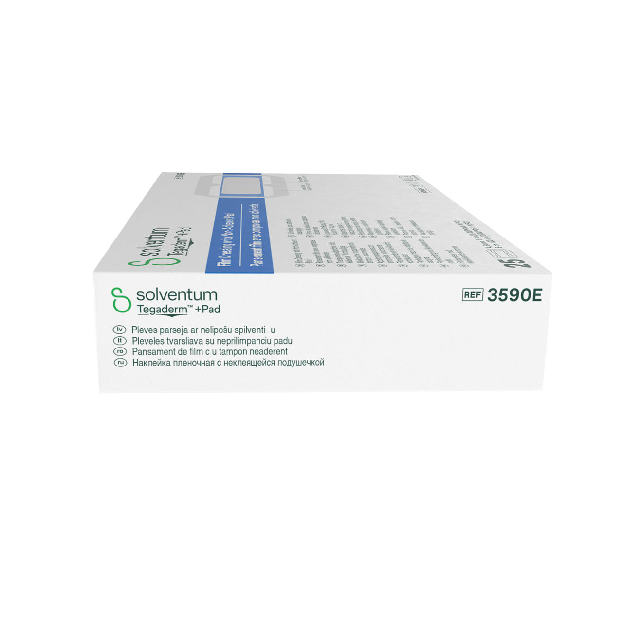 Solventum™ Tegaderm™ + Pad Film Dressing with Non-Adherent Pad, 3590E, 1/BAG, 100 BAG/CS, 100/CS - Right, Center, In Packaging (8C1)