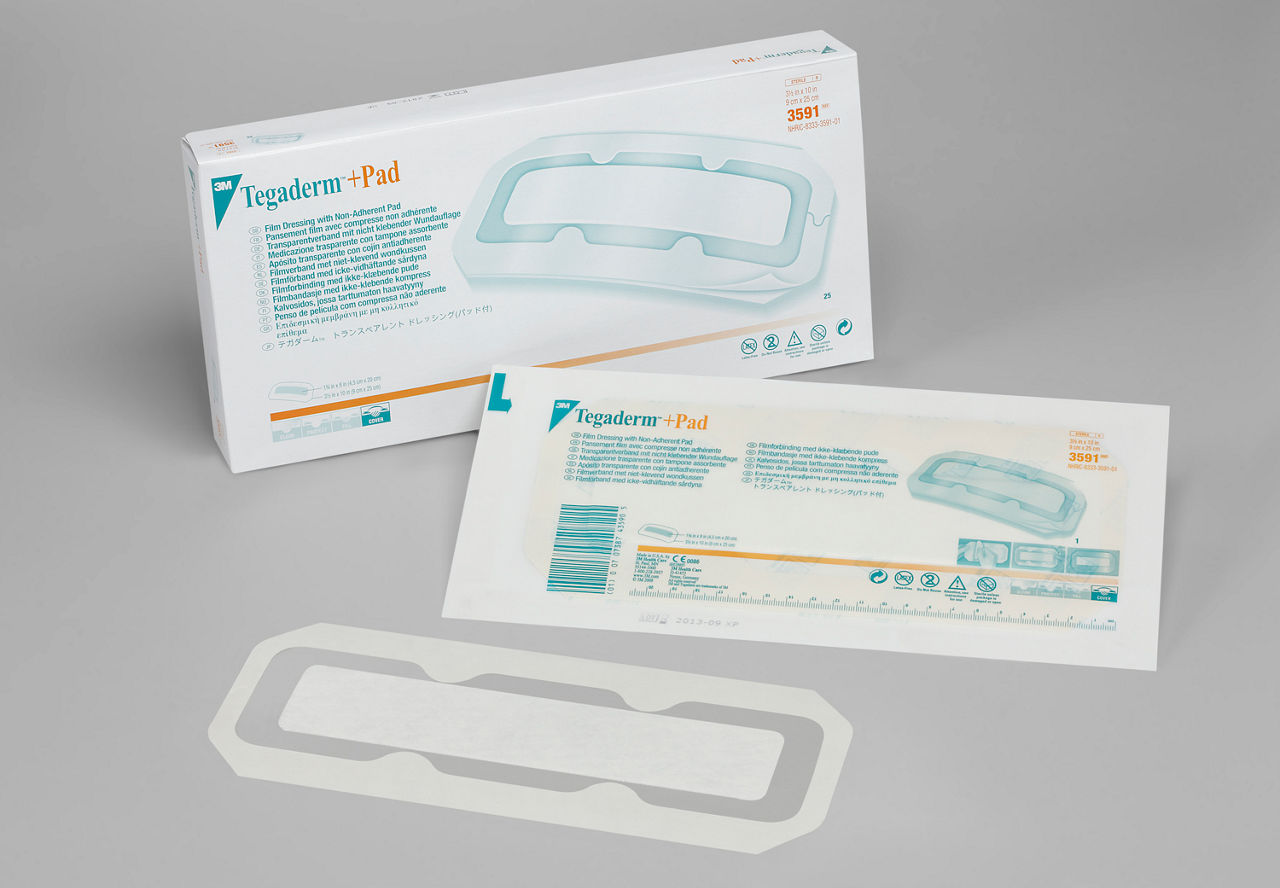 Tegaderm +Pad Film Dresssing with Non-Adherent Pad 3591, gray