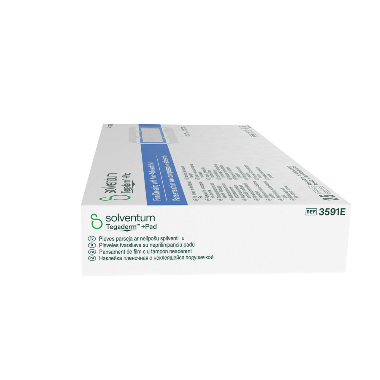 Solventum™ Tegaderm™ + Pad Film Dressing with Non-Adherent Pad, 3591E, 100/CS - Right, Center, In Packaging (8C1)