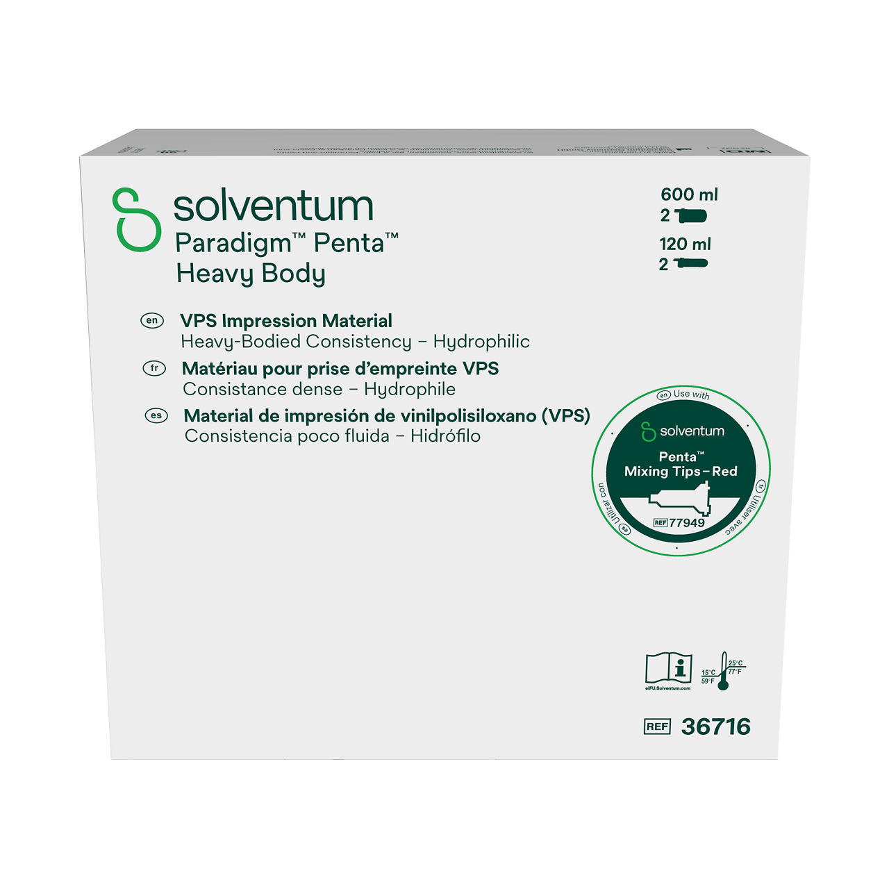 Solventum™ Paradigm™ Penta™ Heavy Body VPS Impression Material, 36716, Heavy Body - Front, Center, In Packaging (1C1)