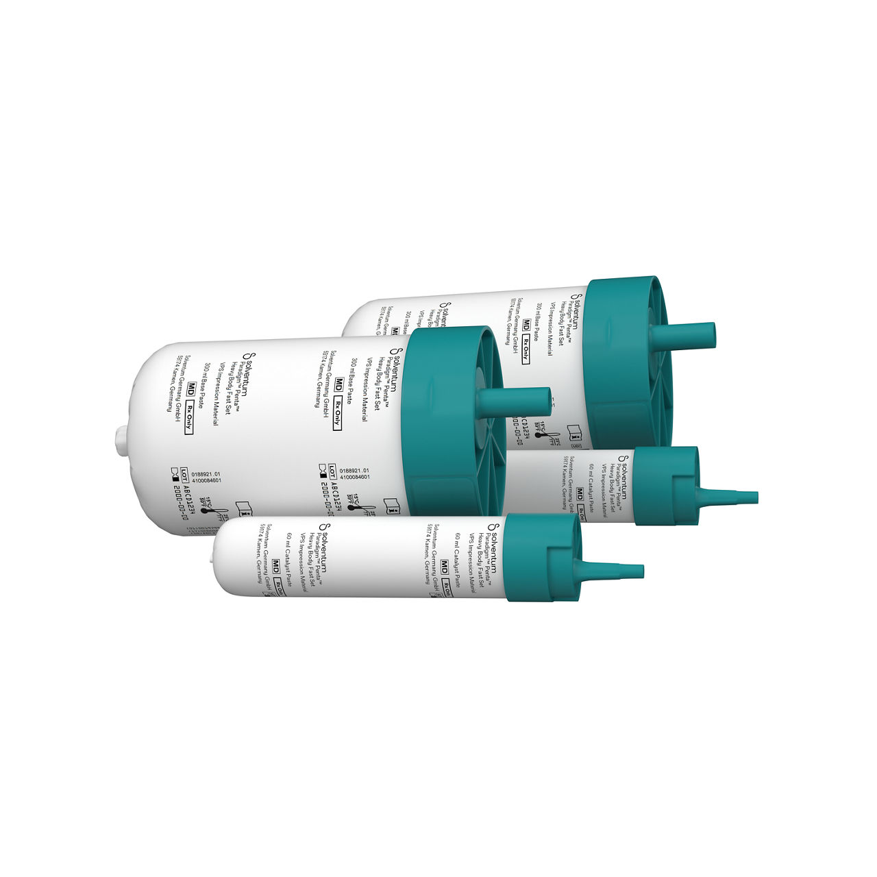 Solventum™ Paradigm™ Penta™ Heavy Body Fast Set VPS Impression Material, 36717, Heavy Body - Front, Center, Out of Packaging (1C0)