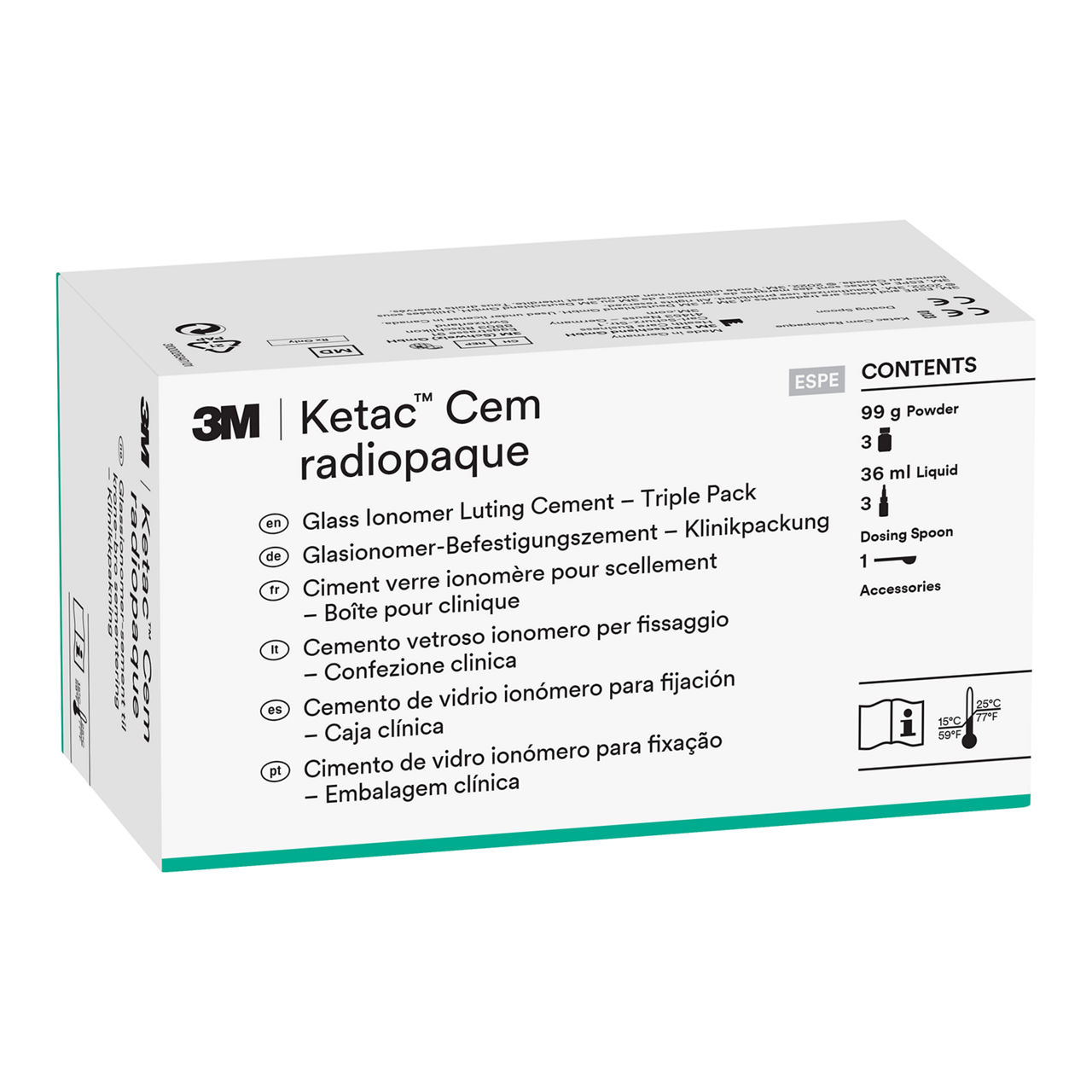 3M™ Ketac™ Cem Radiopaque Glass Ionomer Luting Cement Triple Pack