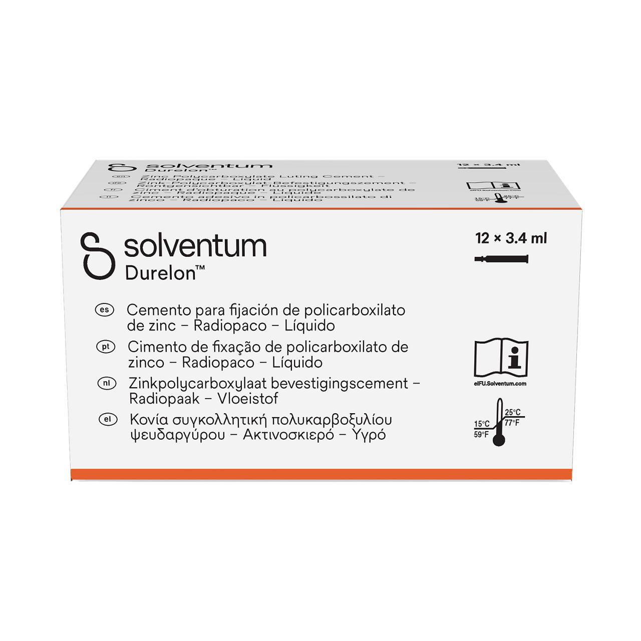 Solventum™ Durelon™ Zinc Polycarboxylate Luting Cement, 38267, Triple Pack, Liquid CD - Top, Center, In Packaging (3C1)