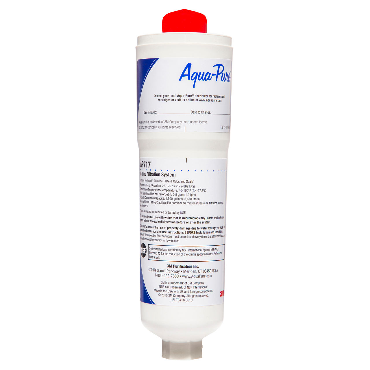 3M™ Aqua-Pure™ In-Line Replacement Water Filter Cartridge AP717, 5560218, 12/Case