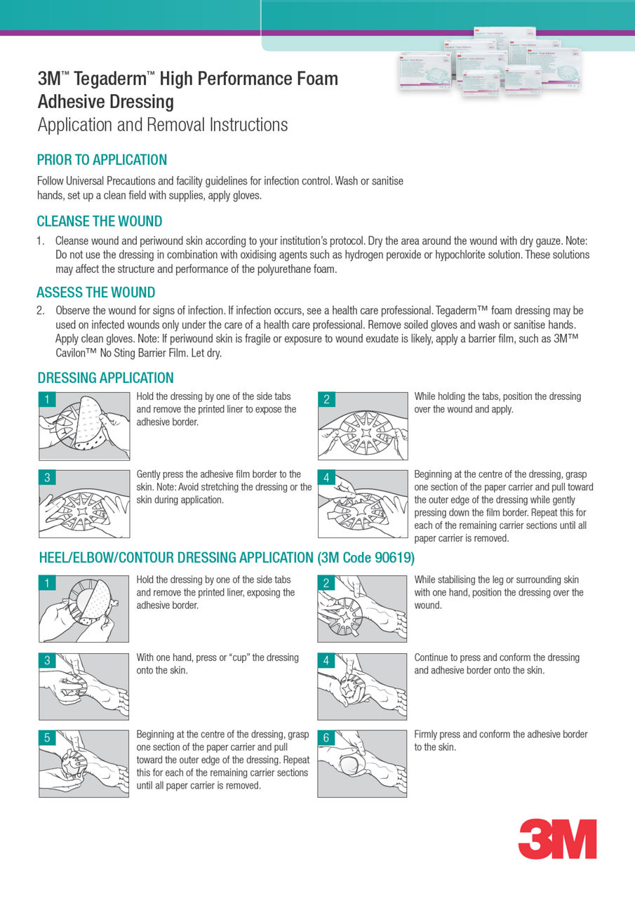 3M™ Tegaderm™ HP Foam Adhesive - Application Instructions