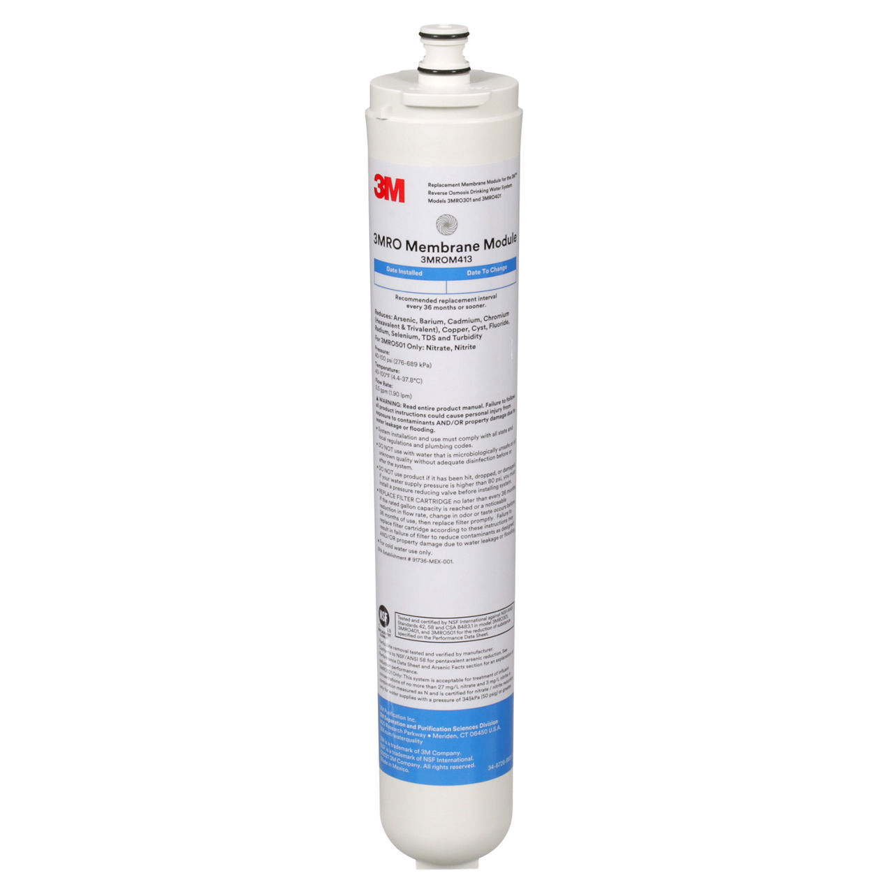 3M™ Under Sink Reverse Osmosis Water Filter Cartridge 3MROM413-20A, For3MRO301/401/501, 20/Case