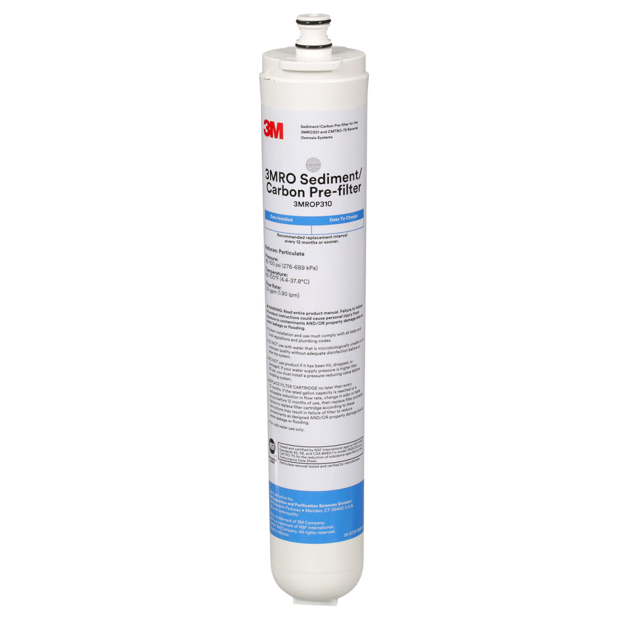 3M™ Under Sink Reverse Osmosis Water Filter Cartridge 3MROP310,47-9290G2, For 3MRO301, 5 um, 20/Case