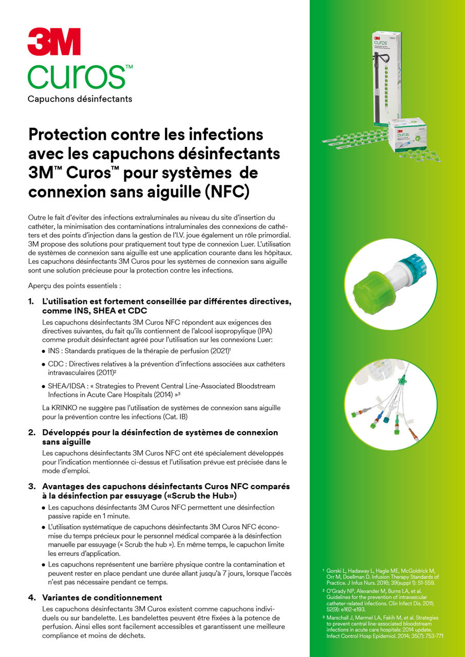 3M™ Curos™ NFC Dépliant sur la protection contre les infections BECH-fr