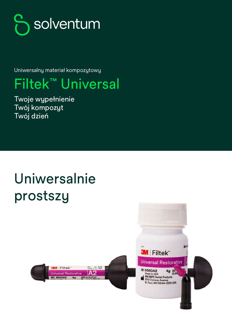 Product brochure about Filtek Universal restorative in Polish