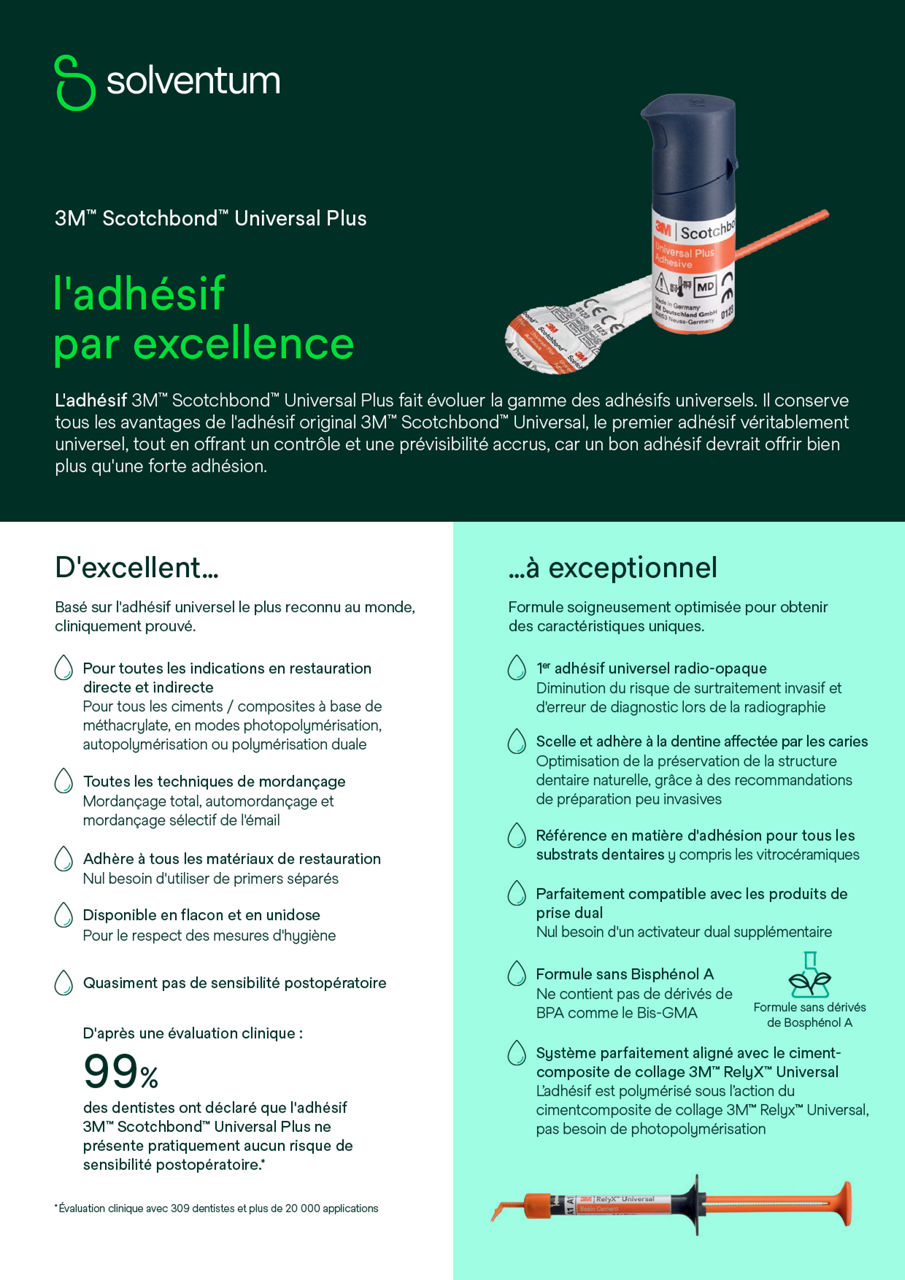Scotchbond™ Universal Plus Adhésif Sell Sheet