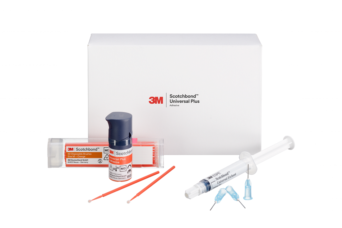 3M Scotchbond Universal Plus Adhesive vial and unit dose packaging