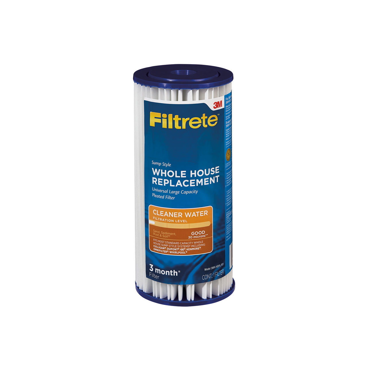 Filtrete™ Whole House Water Filtration System Drop-in Refill 3WH-HDPL-F01, 5636102, Large Diameter, 2/Case