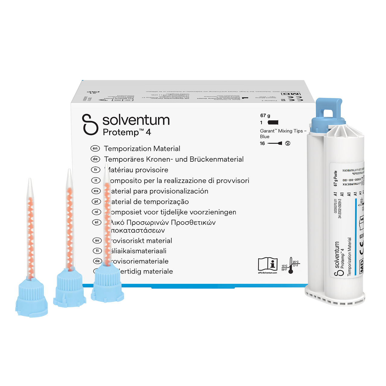 Solventum™ Protemp™ 4 Temporization Material, 46954, A1, 67 g Paste, Mixing Tips – Blue