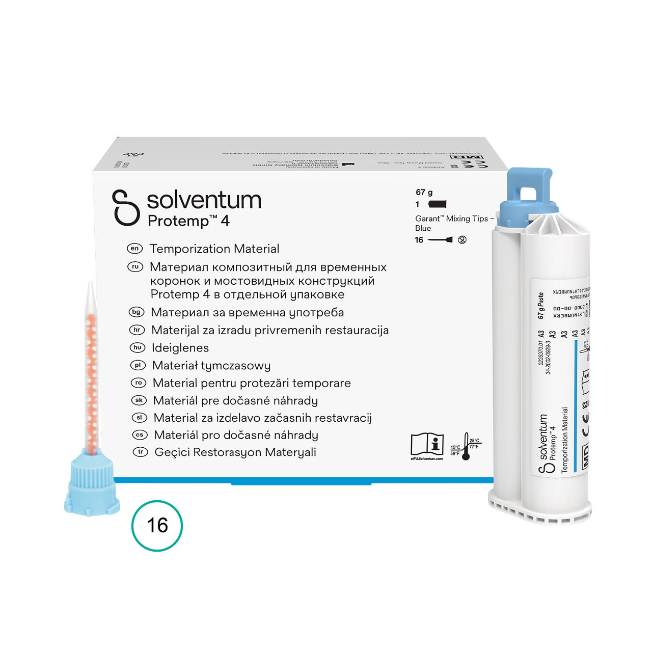 Solventum™ Protemp™ 4 Geçici Restorasyon Materyali, 46957EE, A3, 67 g Paste, Mixing Tips – Blue
