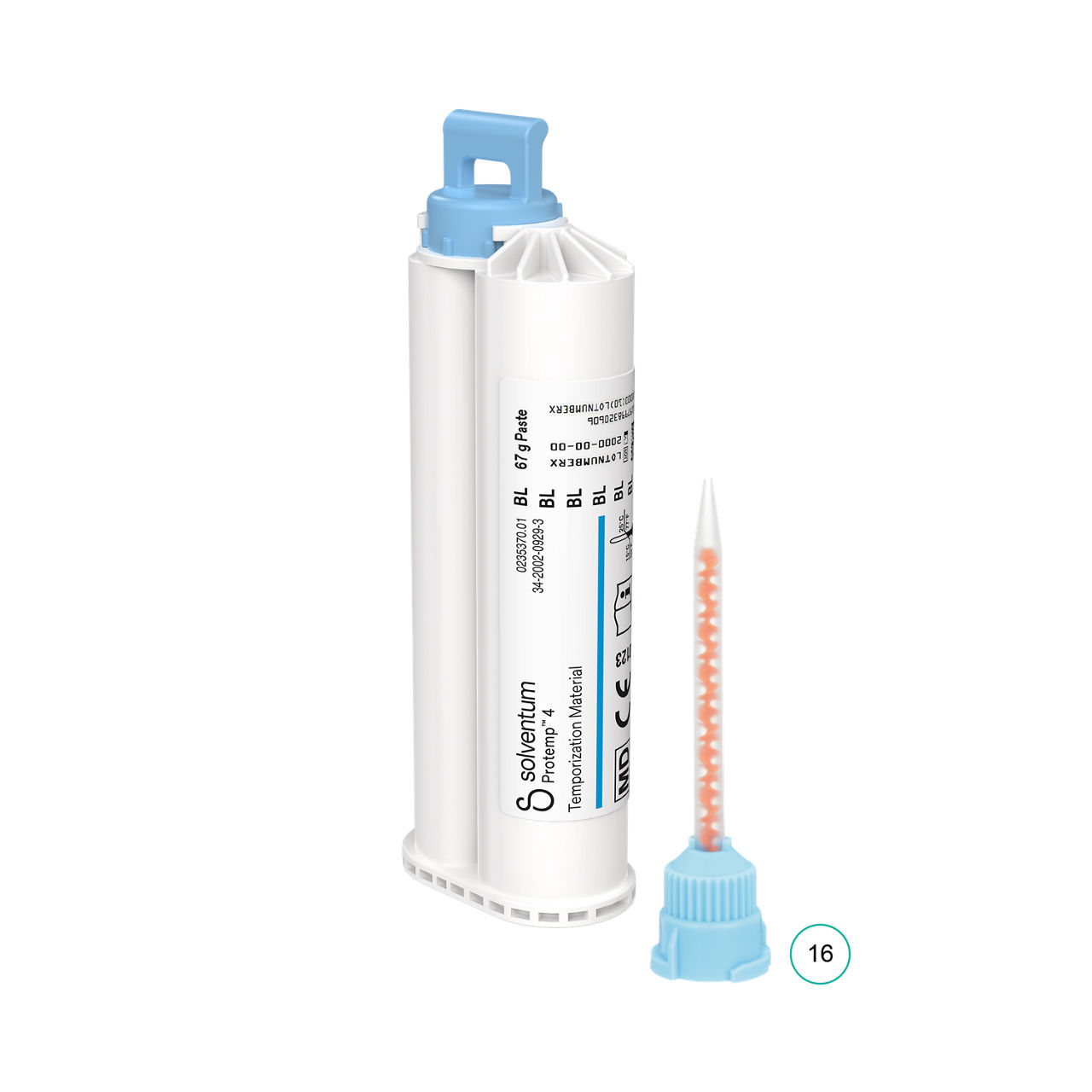 Solventum™ Protemp™ 4 Temporization Material, 46959, Bleach - Front, Center, Out of Packaging (1C0)