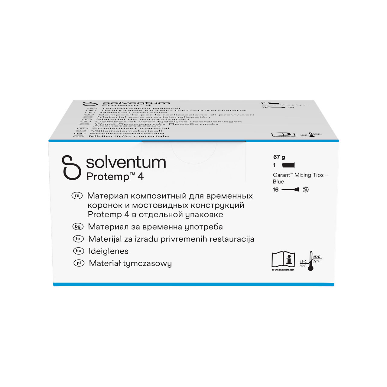 Solventum™ Protemp™ 4 Temporization Material, 46960, B3, 67 g Paste, Mixing Tips – Blue - Bottom, Center, In Packaging (9C1)