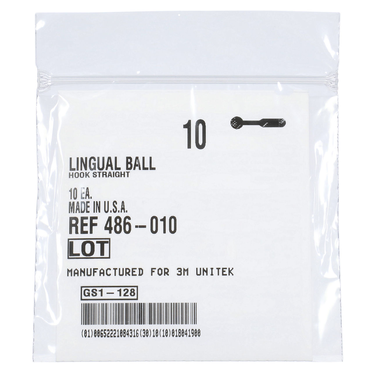 3M™ Unitek™ Lingual Ball Hooks, 486-010, Straight