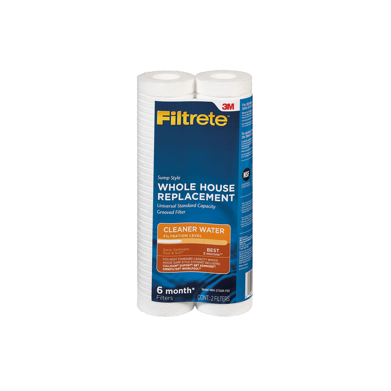 Filtrete™ Whole House Replacement Water Filter Drop-in Cartridge 4WH-STDGR-F02, 5620421, Standard Size, 2 Per Case