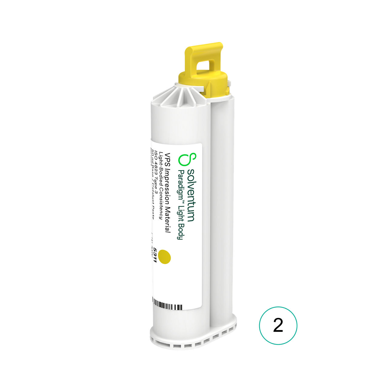Solventum™ Paradigm™ VPS Impression Material, 5311, Light Body - Front, Center, Out of Packaging (1C0)