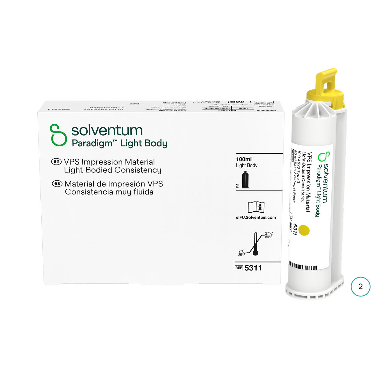 Solventum™ Paradigm™ Light Body VPS Impression Material Refill, 5311, 50 mL, 2/PAC