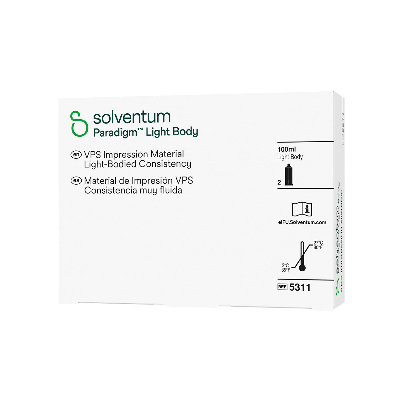 Solventum™ Paradigm™ VPS Impression Material, 5311, Light Body - Front, Right, In Packaging (1R1)