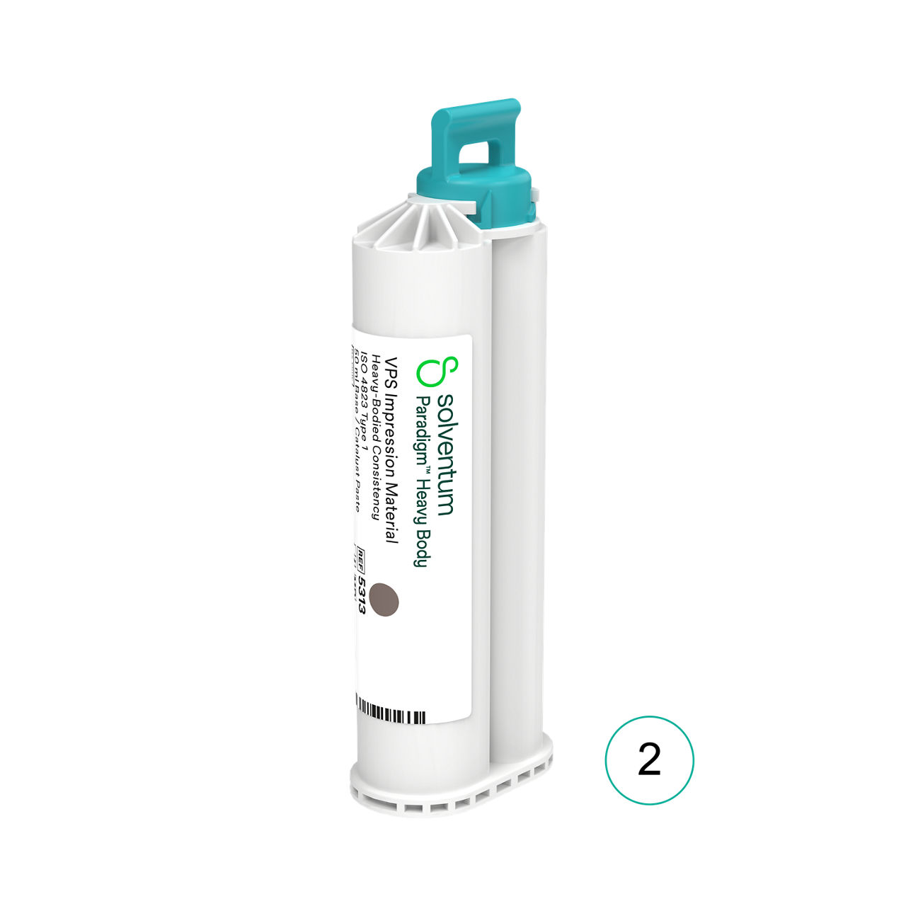 Solventum™ Paradigm™ VPS Impression Material, 5313, Heavy Body - Front, Center, Out of Packaging (1C0)