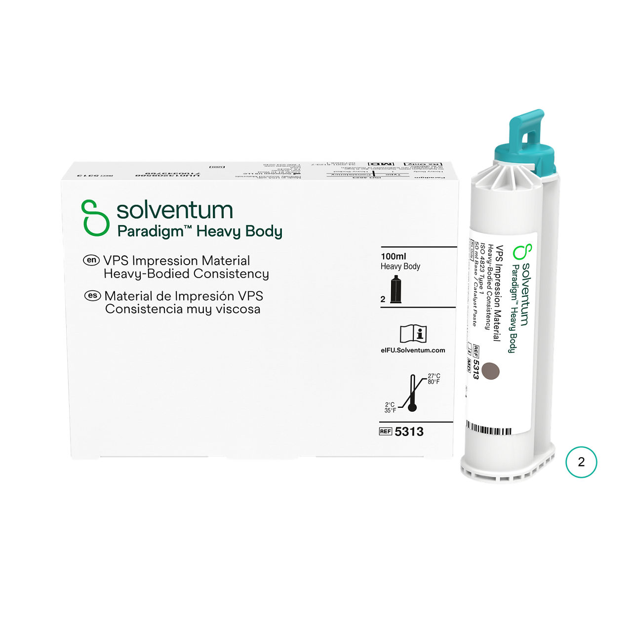 Solventum™ Paradigm™ Heavy Body VPS Impression Material Refill, 5313, 50 mL, 2/PAC
